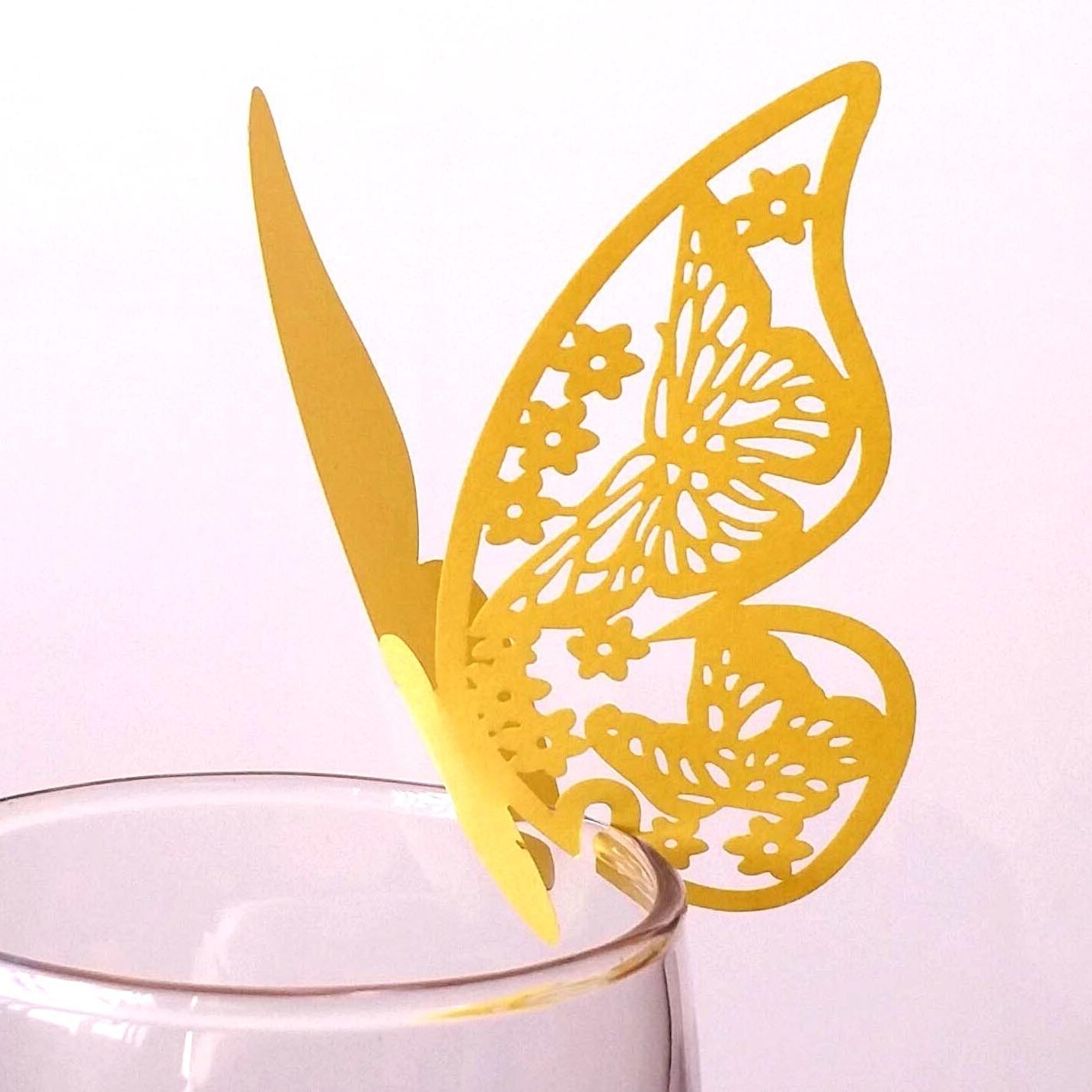 Amazon Wedding Butterfly Seat Card Laser Hollow Paper Cup Card Butterfly Wall Stickers Decorative Card Shenzhen Wholesale