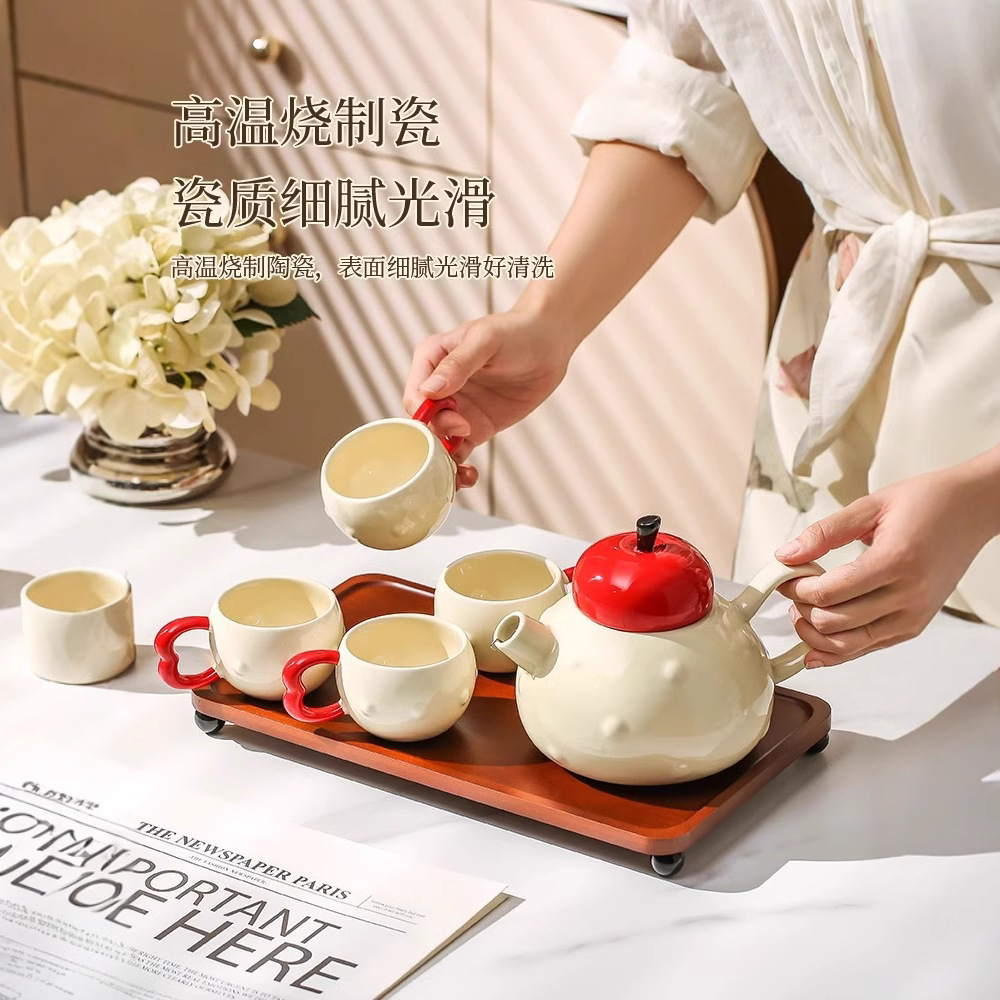 Ceramic Cup Tea Set Household High-End Teacup Teapot Housewarming Gift Box Newlywed Wedding Water Cup Set
