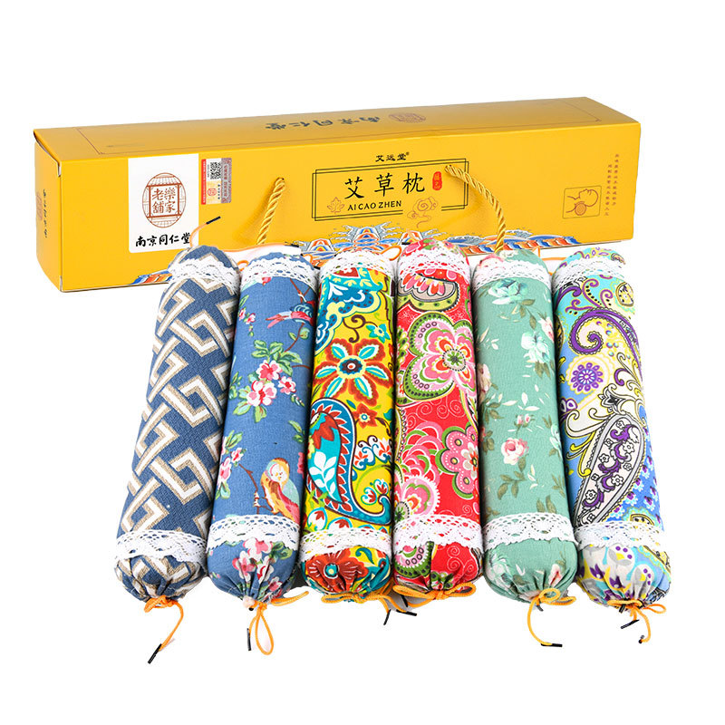 Mugwort Cervical Pillow Nanjing Tongrentang Home Moxibustion Neck Protection Removable and Washable Cylindrical Candy Physiotherapy Pillow