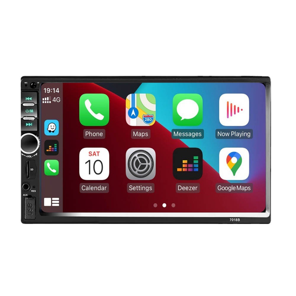 Hd Car Mp5 Player Capacitive Screen with Touch Carplay Bluetooth Call Reversing Old Three Models 7018B