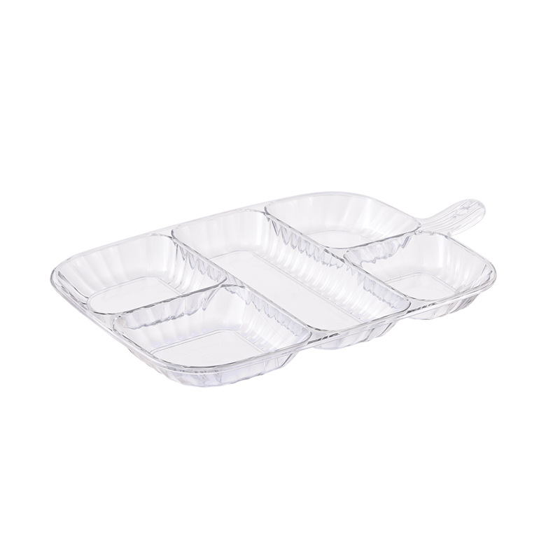 Large Five-grid Ducking Plate Creative Home Kitchen Ducking Plate Household Split Hot Pot with Scallion, Ginger and Garlic Storage Artifact