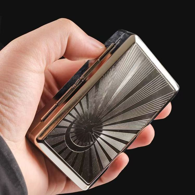 Tinplate Metal Tobacco Box Portable Special Cigarette Case Tobacco Pipe Box with Paper Clip Moisturizer Compression Resistant Cigarette Box