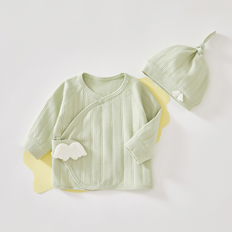 Baby Clothes Boneless Cotton Spring and Autumn Newborn Velcro Half-back Clothes Full Moon Monk Clothes Baby Clothes