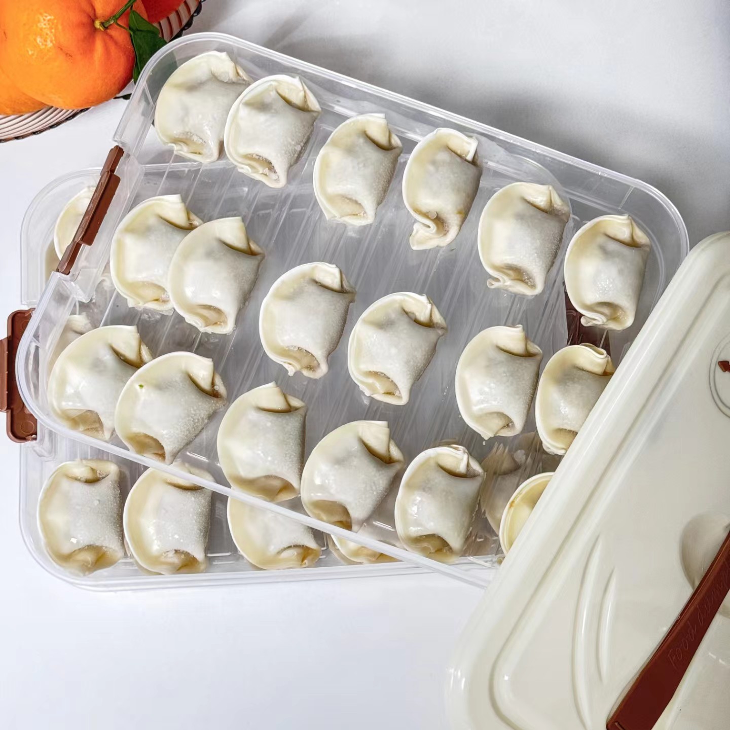 Dumpling Box Household Dumpling Freezing Box Large Capacity Dumpling Box Multi-Layer Dumpling Crisper Overlay Quick-Frozen Chaos Box