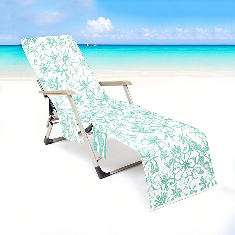 Factory Cross-Border Amazon Hot-Selling Customized Pattern Logo Microfiber Beach Towel Chair Towel Seaside Swimming Quick-Drying