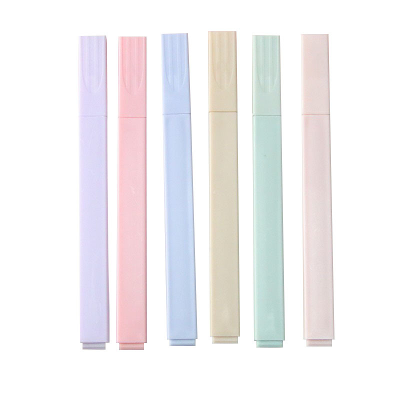 Bulk Color Rod Highlighter Salt Sweet 12-Color Handbook Pen Creative Stationery Student Marking Pen Wholesale