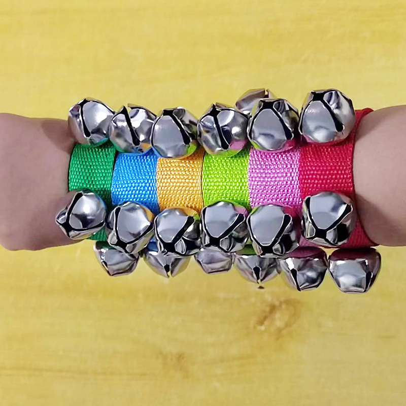 Velcro Wrist Bell Orff Musical Instrument Children's Stage Performance Accompaniment Musical Instrument Wrist Rattle 4 Bell String Bell