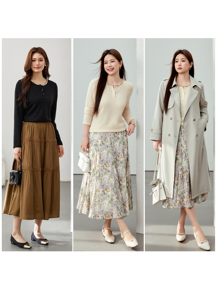 [Academy-style Age-reducing Ribbon Neck Slim Knitwear] Slim Show plus size Women's Fat mm2025 Spring New