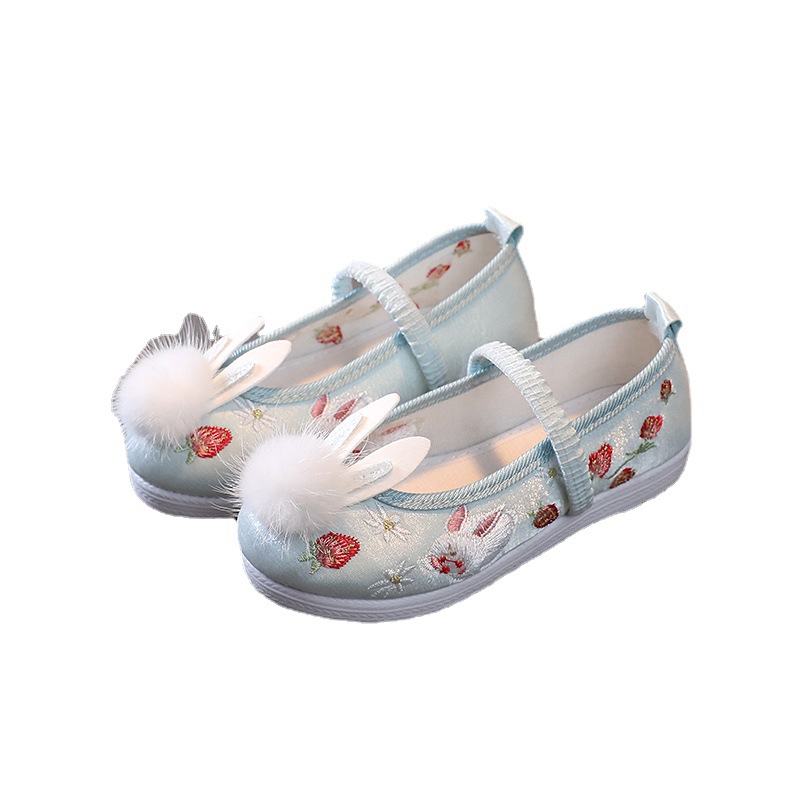 Old Beijing Children's Cloth Shoes Girls' Embroidered Shoes Chinese Style Children's Ancient Dress Shoes Baby Handmade Antique Hanfu Shoes