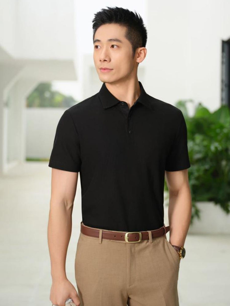 POLO shirt custom logo business sports shirt collar 240g weight short sleeve T-shirt heavy beads long staple cotton breathable