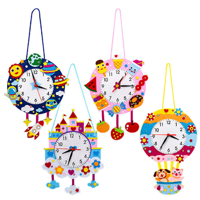 Children's Wall Clock Movement Handmade DIY Clock Movement Gift Promotion Quartz Clock Movement and Needle Colorful Clock Needle