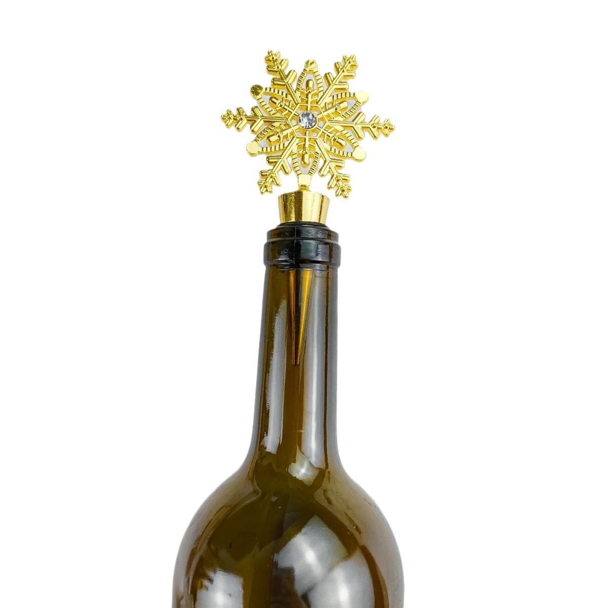 Christmas wine stopper big snowflake with diamond golden silver wine bottle stopper cork stopper high-grade gift
