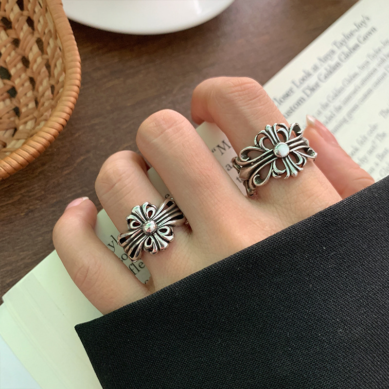 Кольцо из серебра 925 пробы Lanzhi персонализированное панк преувеличенный дизайн ювелирных изделий хип-хоп открытое кольцо не тускнеющее