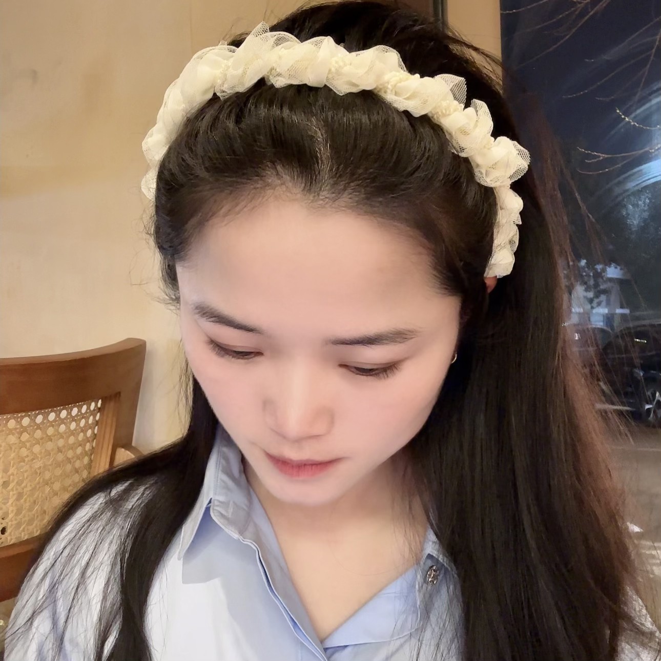 Korean-Style Pleated Wrap-Around Gauze Hairband for Taming Stray Hair, Summer Face-Washing, Outdoor Non-Slip Headband, Super Fairy-Like