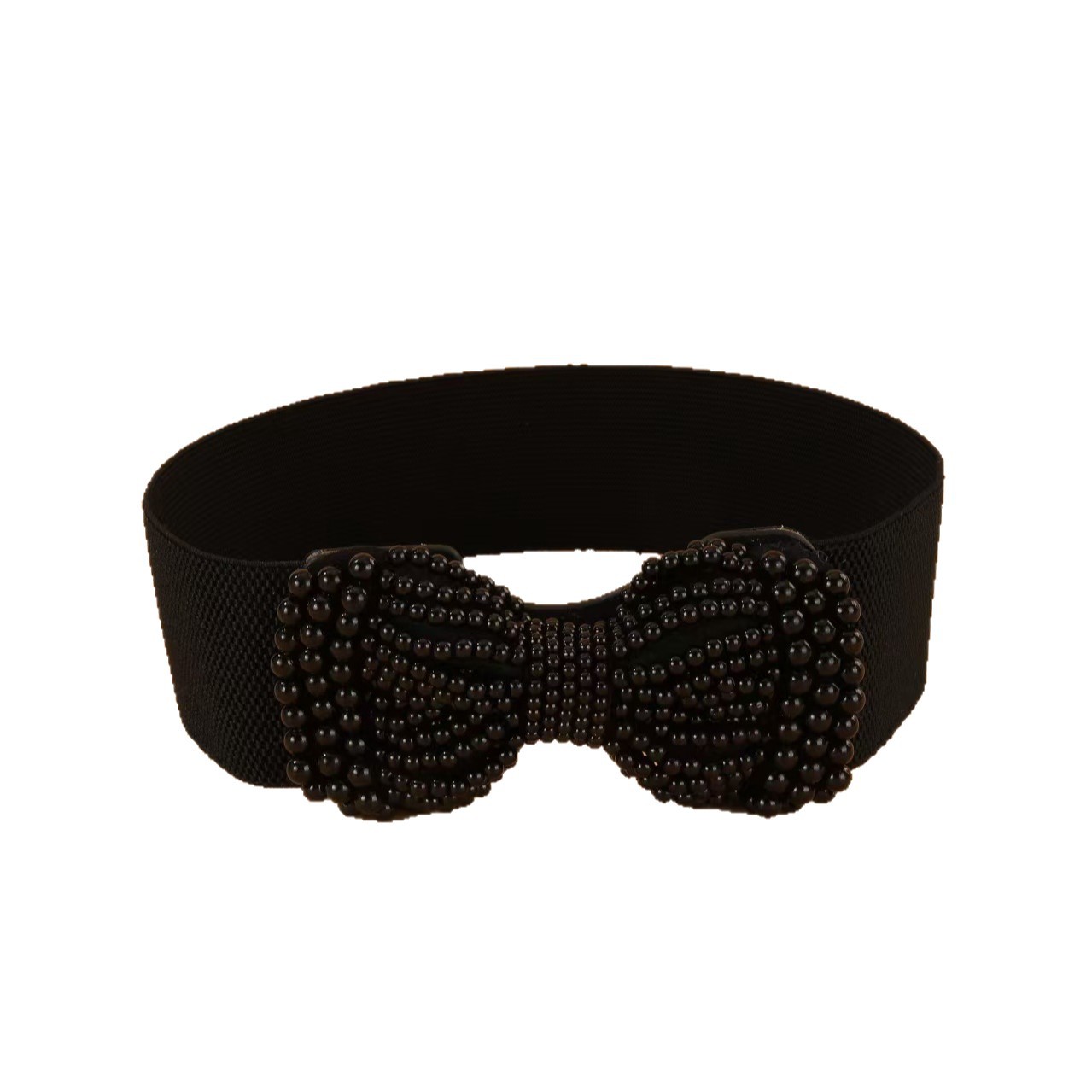 Women's elastic belt fashion waist Joker women's wide pearl bow accessories belt a generation of hair belt