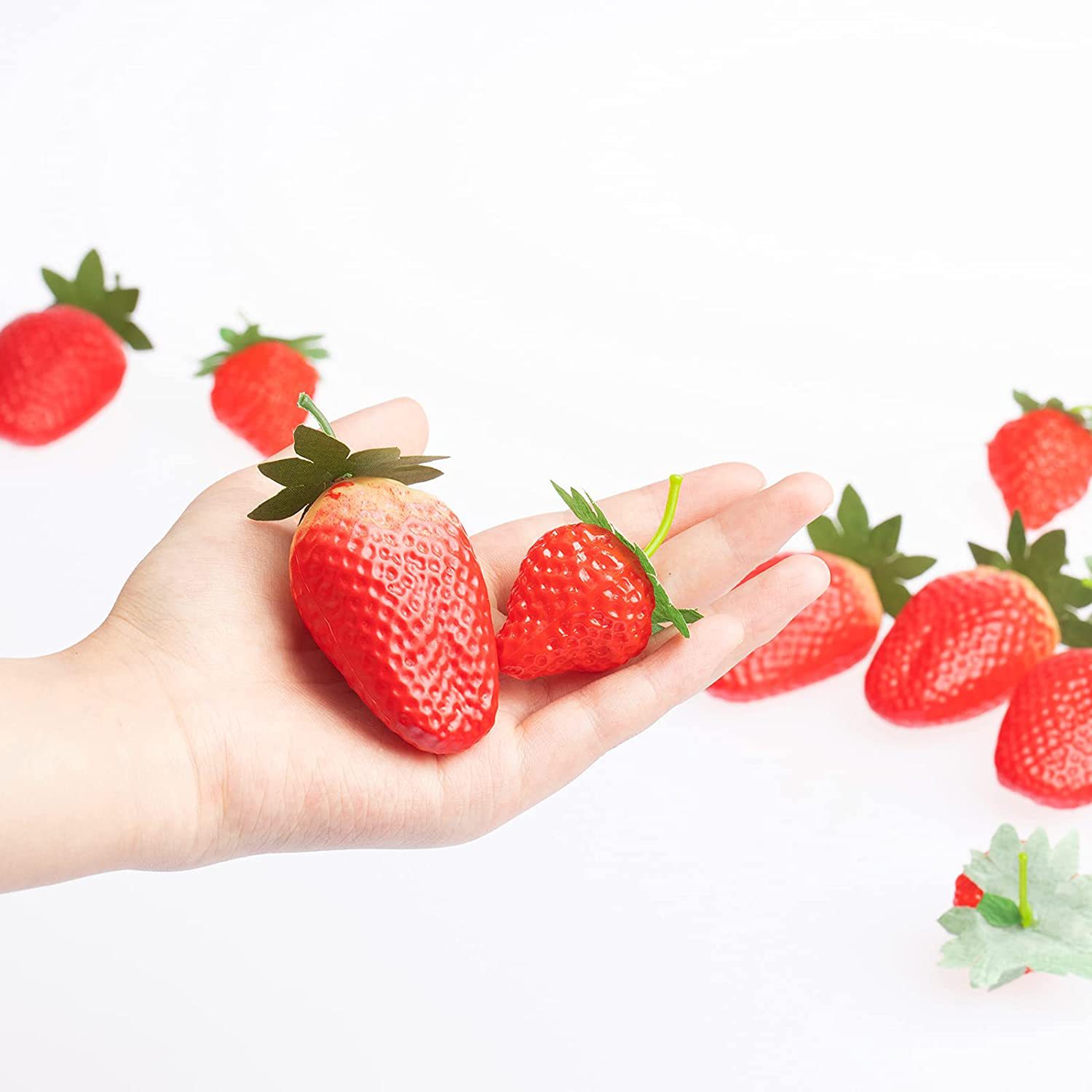 Artificial strawberry plastic strawberry fake strawberry model photo decoration children's toy kindergarten teaching props