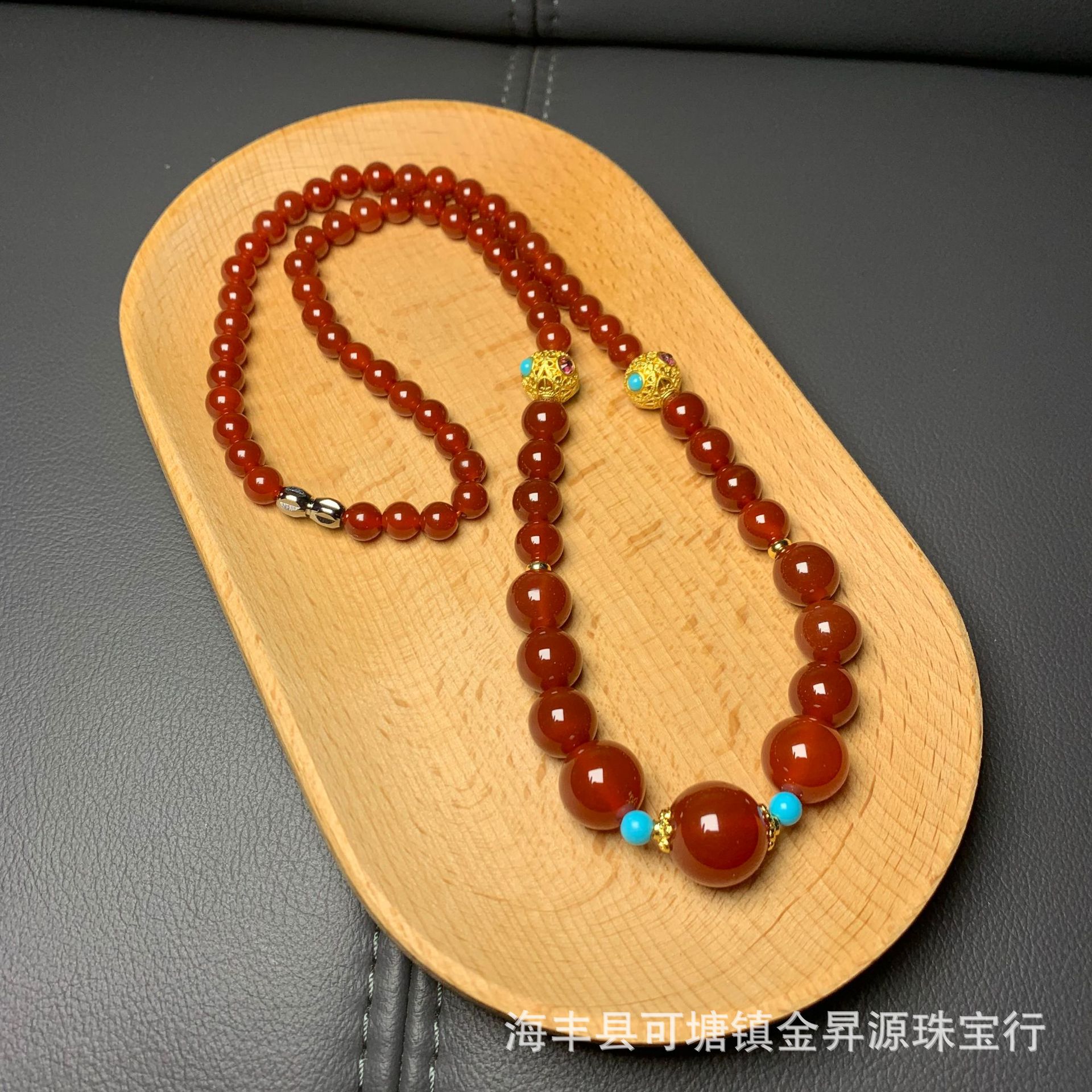 New Chinese Natural Red Agate Necklace Women's Birthday Year Chalcedony Agate Multi-circle Clavicle Chain Retro Wholesale Live
