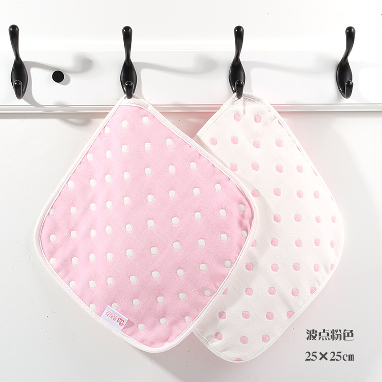 Шестислойное хлопковое марлевое полотенце для детских продуктов Квадратный платок Мягкое висячее полотенце Протирка рта Полотенце для слюны Детское полотенце