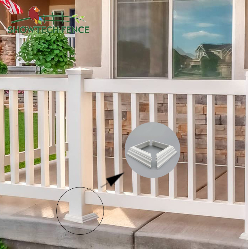PVC guardrail accessories 4 inch split decorative base factory direct American European guardrail column base