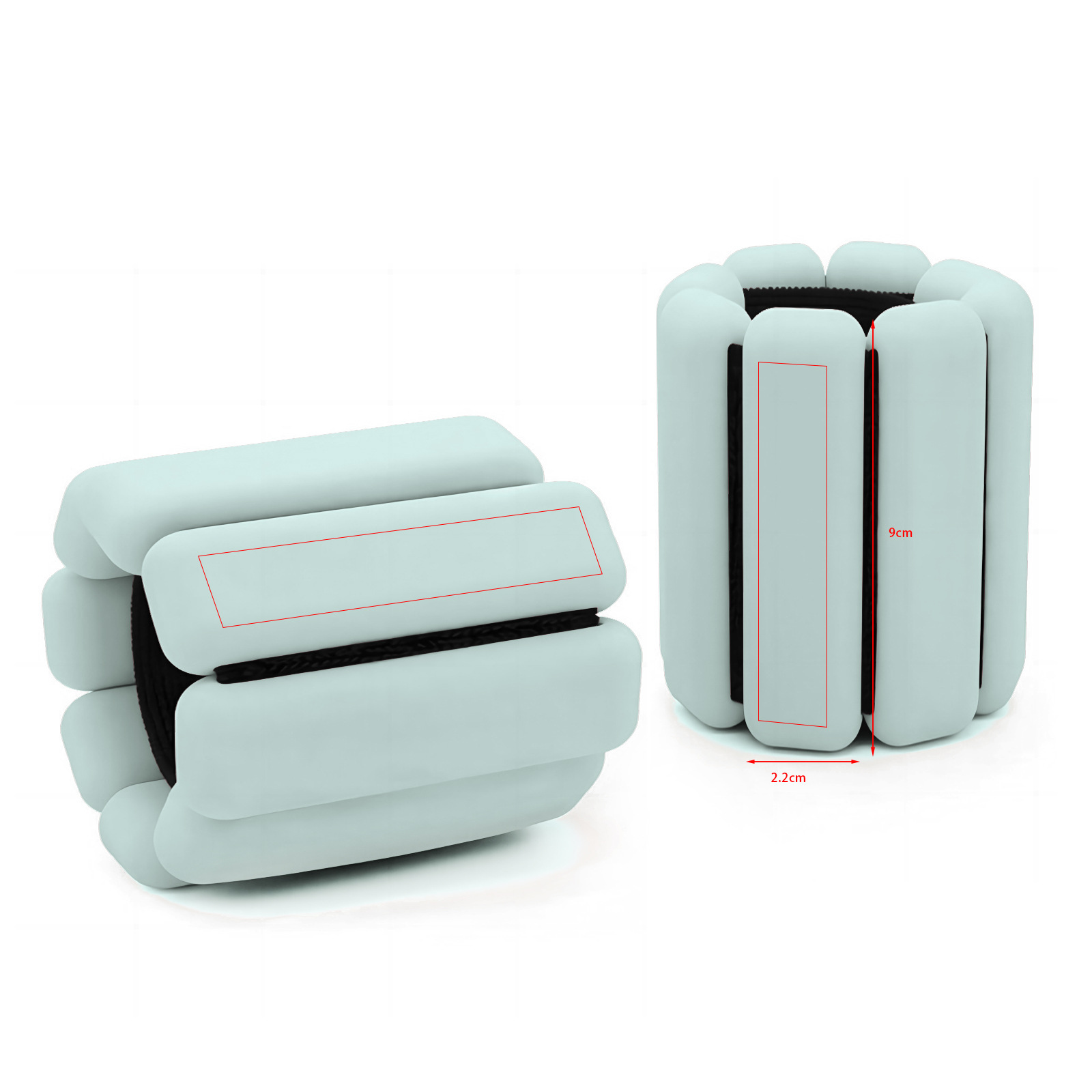 Yoga Fitness Sports Training Dance Practice Silicone Velcro Weight-bearing Bracelet Pair 2 Pounds 4 Pounds