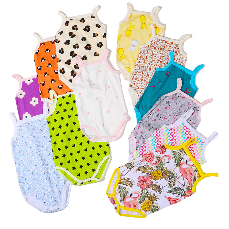 Factory Direct Sales Newborn Thin Vest Baby Sling Triangle Bag Fart Clothing Male and Female Baby Jumpsuit Rompers