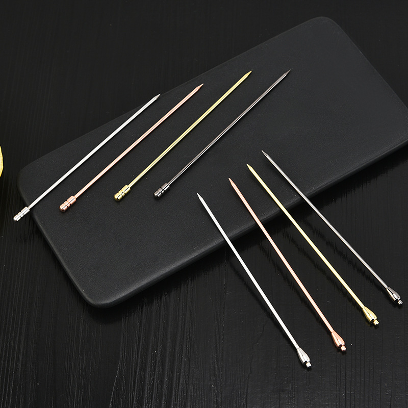 Manufacturers 304 stainless steel round bead fruit fruit card cartoon bar creative fruit needle tool cocktail sign