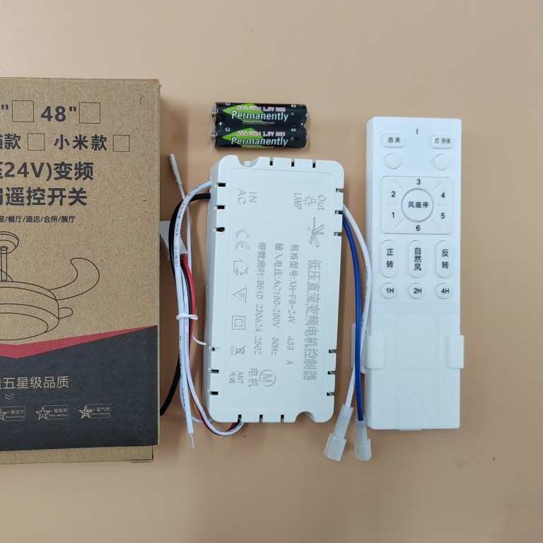 Ceiling Fan Light Variable Frequency Remote Control 6-Speed Remote Control Receiver Controller Xh-Fs-24V Fan Light Applicable Accessories