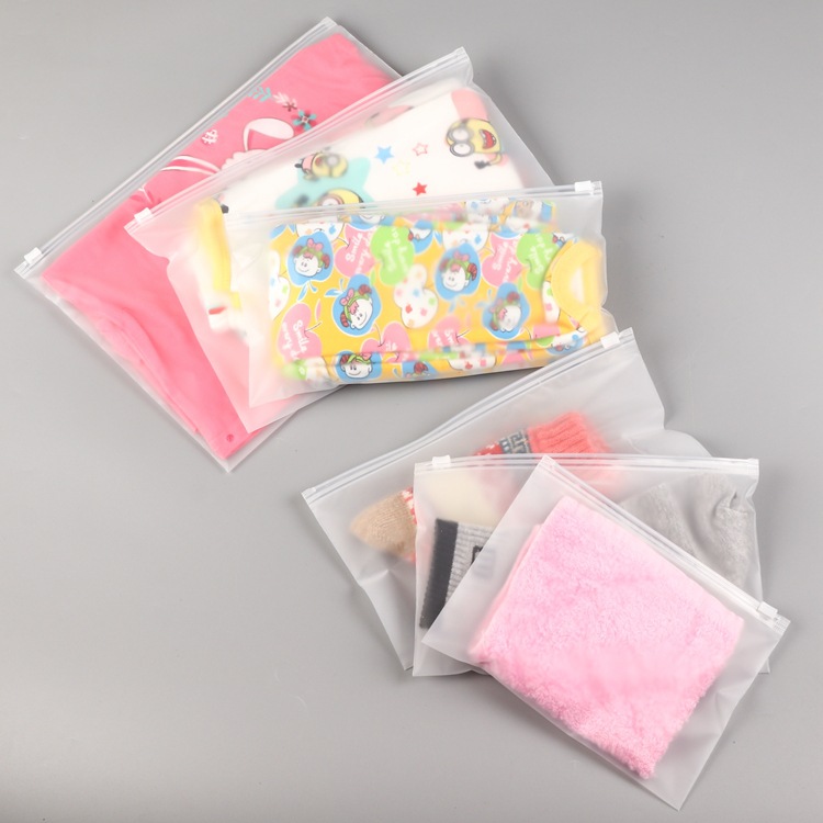 In stock clothing packaging bag T-shirt underwear zipper bag jewelry cosmetics storage plastic clip chain bag printed logo