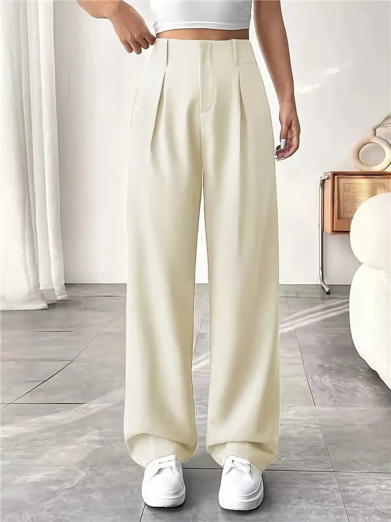 in stock Europe and the United States cross-border 2025 commuter sagging slim spring and summer high waist wide leg pants Joker casual suit pants pants