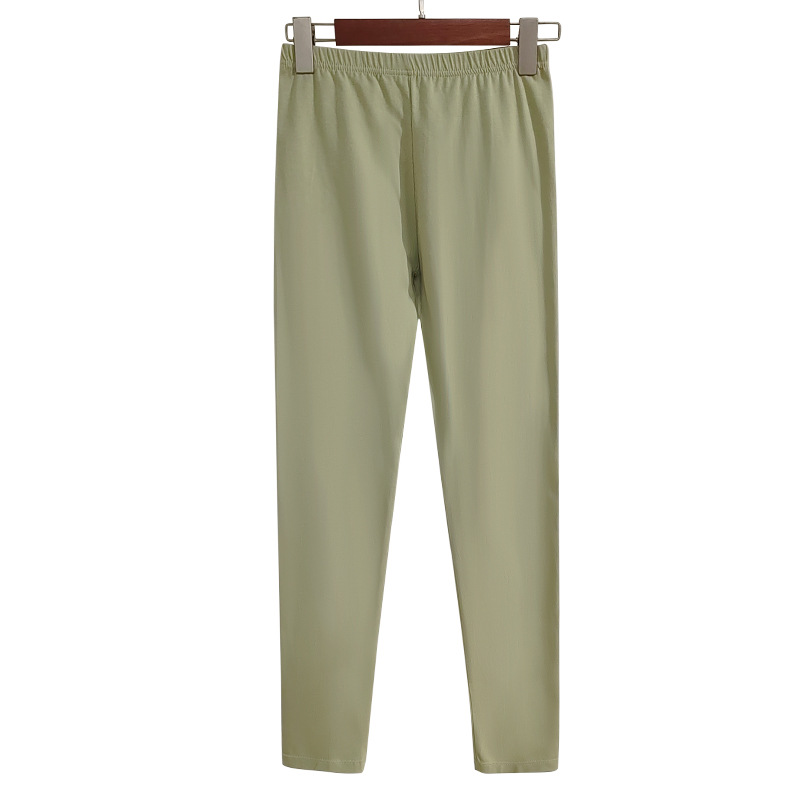 7A Antibacterial and Anti-Mite Class a Pure Cotton Autumn Pants Women's Thin Cotton Inner Wear Easiest for Match Slim Women's High Waist Leggings