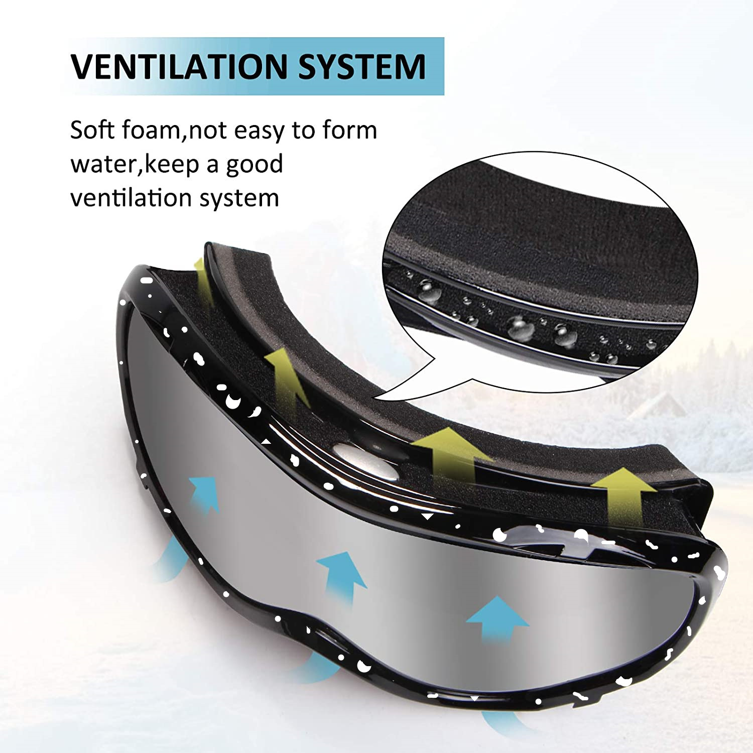 Cross-border foreign trade ski goggles large spherical glasses snow goggles can Card near-sight glass/HX20 double-layer anti-fog