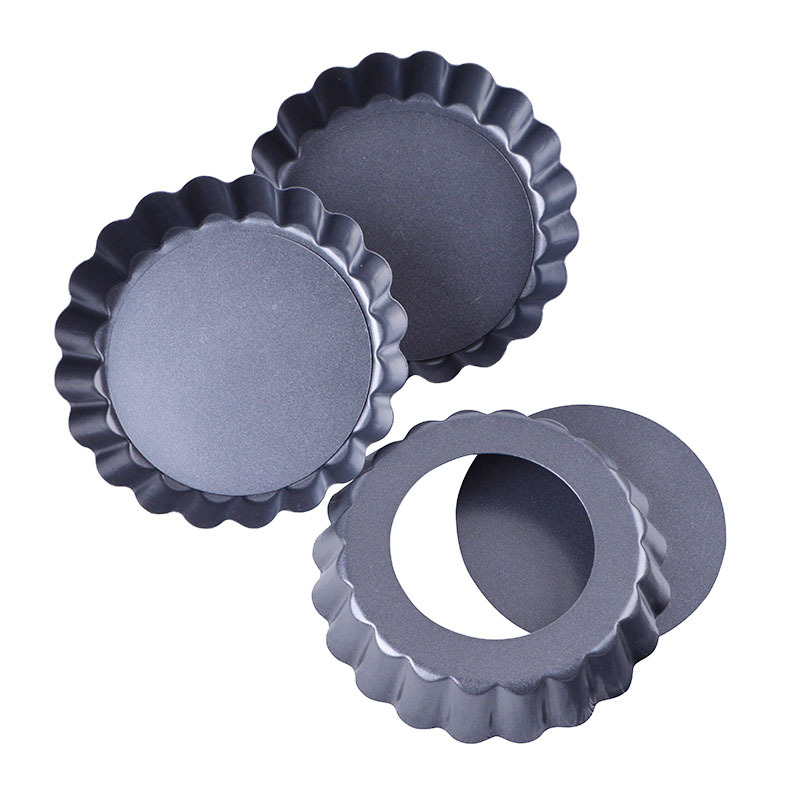 Live bottom cake mold baking mold apple pie baking pan 4-inch chrysanthemum non-stick bread Tart plate round Tart tin