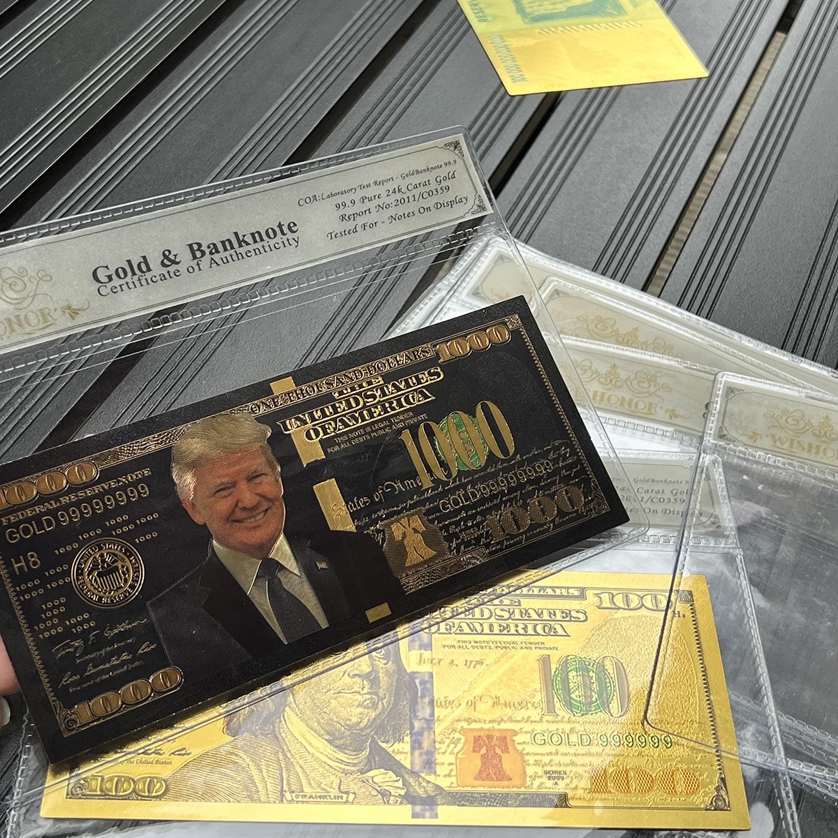 Pvc Bag Gold Foil Commemorative Banknote Card Card Various Commemorative Card Collection Bags Can Be Printed