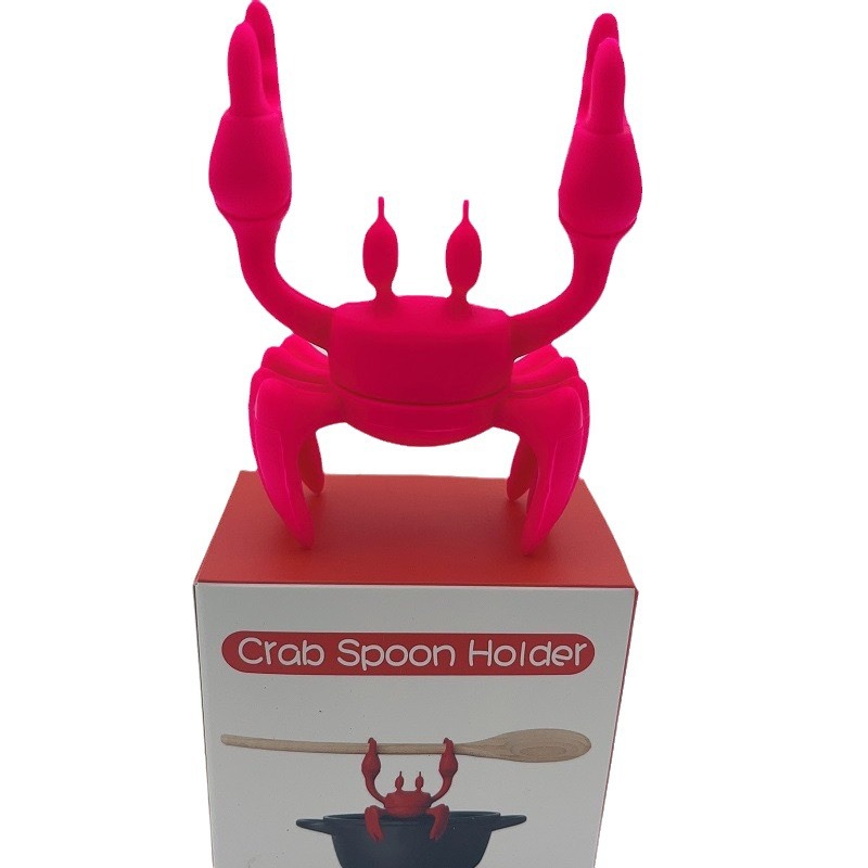 Red crab tableware cross-border hot sale silicone spoon holder heat-resistant bracket non-slip spoon rack stove steam releaser