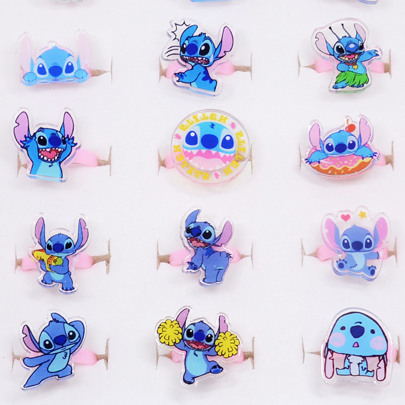 Children's Ring Star Baby Anime Stitch Baby Alien Dog Ultraman Ring Cross Border Bulk Toy Gift