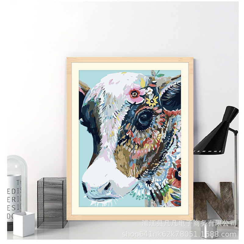 DIY Digital Oil Painting Hand-Painted Animal Butter Painting Coloring Oil Paint Decorative Painting Export Special Supply