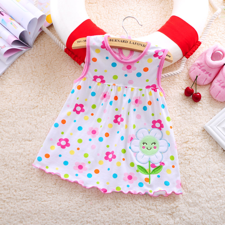 Factory supply and sale of a cross-border 0-1 year old baby dress children's dress women's cotton princess dress summer