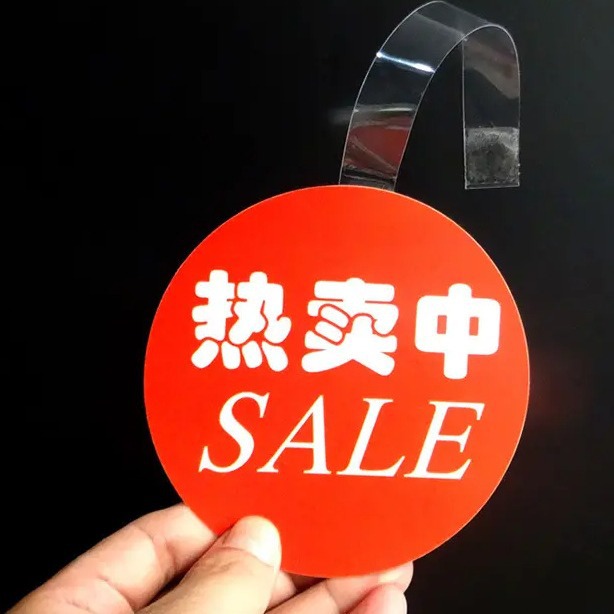 in stock Jumping Card Transparent PET Display Strip Counter Price Plastic Shrapnel Supermarket Promotion Hanging Card