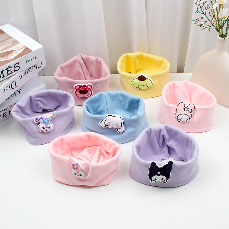 Children's Scarf Scarf Korean Autumn and Winter Cute Cartoon Baby Turtleneck Neck Set for Boys and Girls Baby Warm Scarf