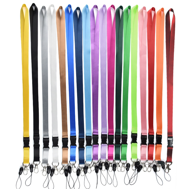 Factory wholesale color certificate lanyard color lanyard nylon webbing separation buckle mobile phone rope lanyard neck printing