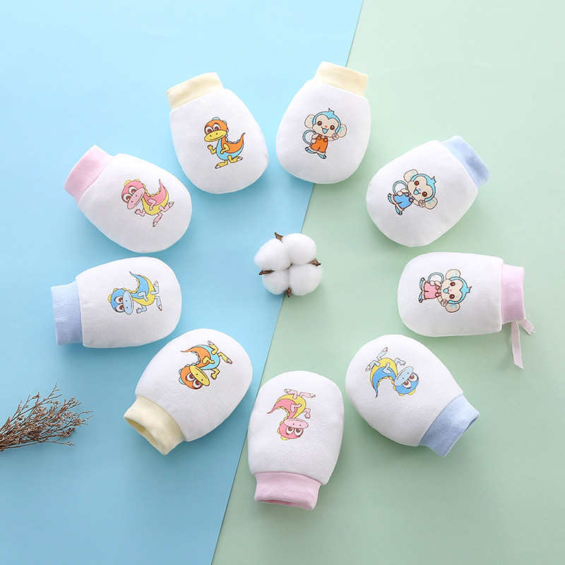 Перчатки для новорожденных, антицарапин, хлопковые, регулируемые, осенние и зимние