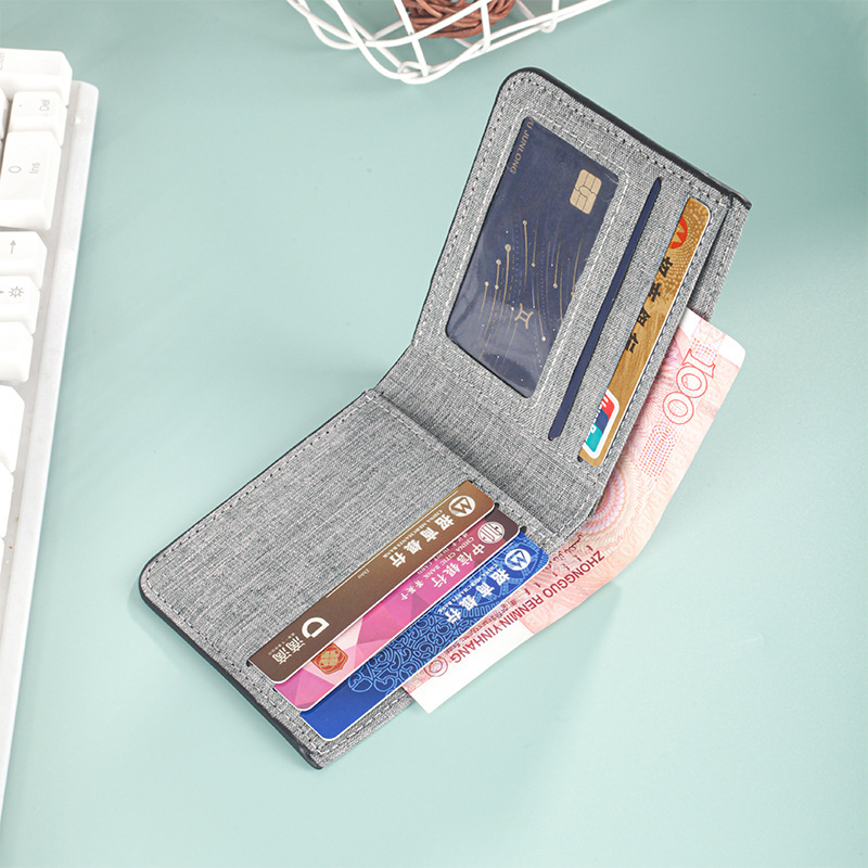 Men's Short Canvas Wallet Men's Small Wallet Men's Wallet Men's Ultra-Thin Wallet Card Holder Wholesale Wallet Card Holder