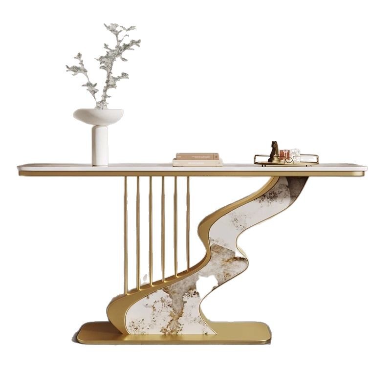 Rock Board Entrance Table Light Luxury Modern Creative Fashion Simple Wall Art Entrance Hall Semi-circular End View Decorative Cabinet