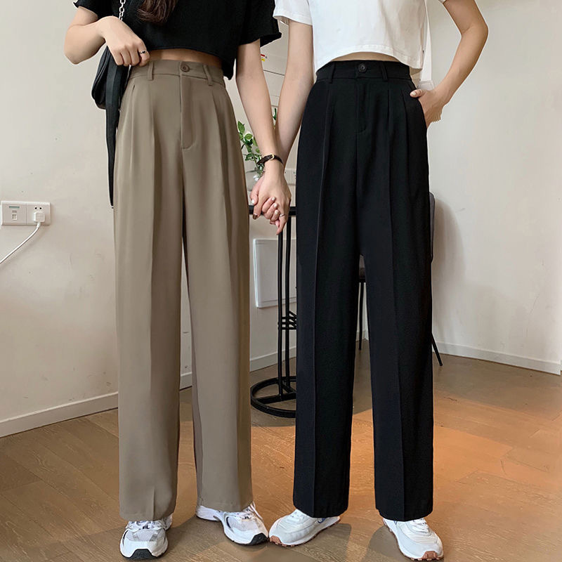 Wide-leg pants women's high waist drape spring and autumn 2024 new summer straight casual suit pants