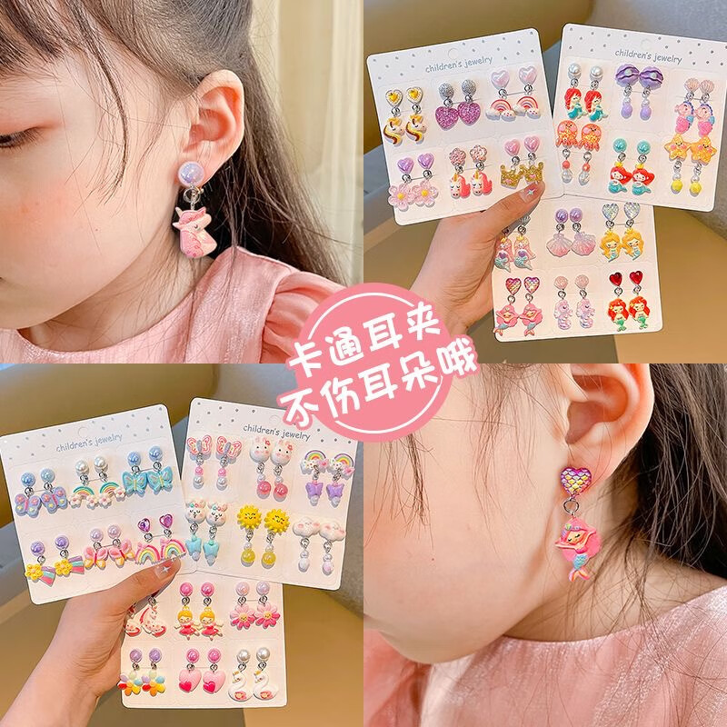 Прозрачные цветочные клипсы для детей 2025 Новые аксессуары для девочек без проколов