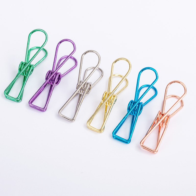 Metal Fishtail Clip Colorful Long Tail Clip Office Stationery Small Fish Clip Folder Cut Out Swallowtail Clip Sealing Binding Clip