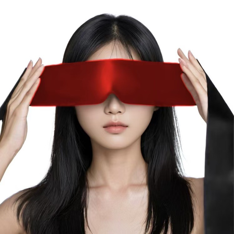 Cross-border imitation silk colored adult flirting and fun eye mask stage props bow hand strap light SM opaque