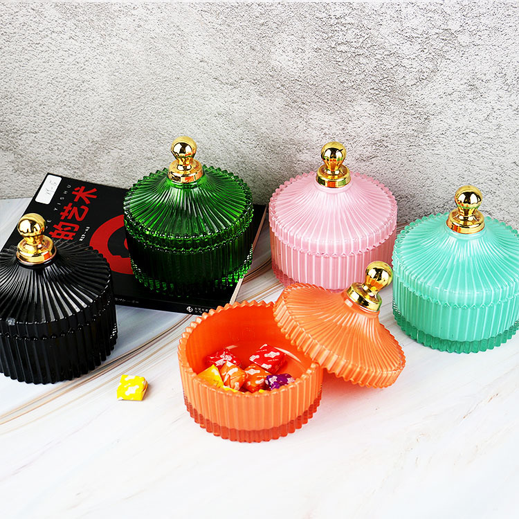 ins style transparent jewelry storage box glass jar spray color sugar jar box Mongolian bag snack storage storage