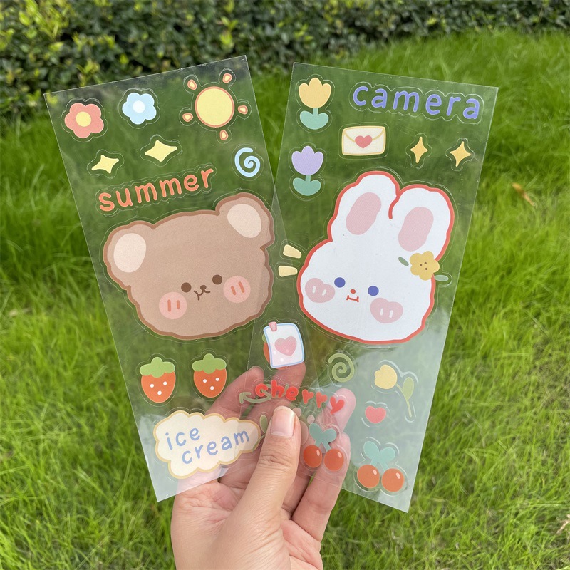 Мультяшные прозрачные ПВХ стикеры, водонепроницаемые, для термоса, оптовая продажа