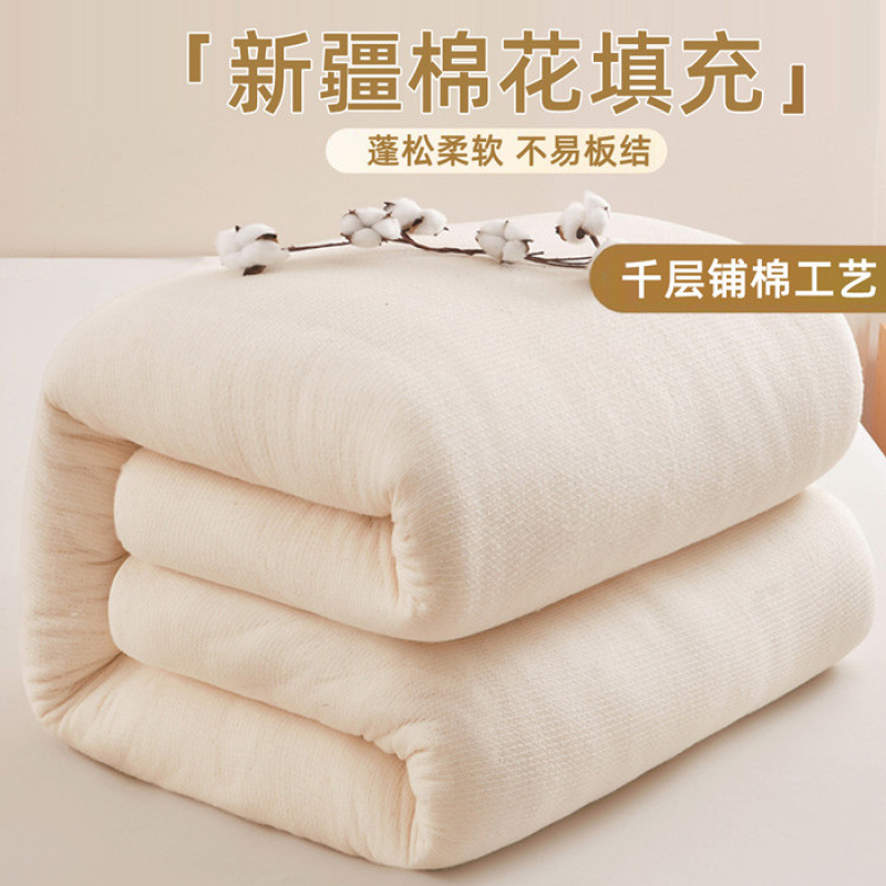 Xinjiang Cotton Quilt Fish Scale Net Cotton Quilt Core Pure Cotton Quilt Thickeneded Warm Winter Quilt Cotton Quilt Bedding Pad Quilt